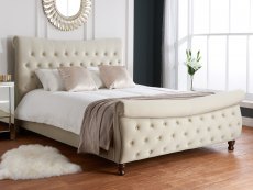 Birlea Birlea Copenhagen 6ft Super King Size Stone Upholstered Fabric Bed Frame