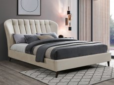 Birlea Elm 5ft King Size Warm Stone Upholstered Fabric Bed Frame