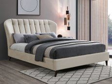 Birlea Birlea Elm 5ft King Size Warm Stone Upholstered Fabric Bed Frame