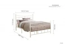 Birlea Furniture & Beds Birlea Emily 4ft6 Double Cream Metal Bed Frame