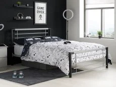 Birlea Furniture & Beds Birlea Faro 4ft Small Double Black and Silver Metal Bed Frame