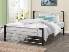 Birlea Furniture & Beds Birlea Faro 4ft6 Double Black and Silver Metal Bed Frame