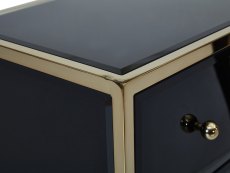 Birlea Birlea Fenwick Black Glass and Gold 2 Drawer Bedside Cabinet (Assembled)