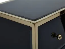 Birlea Birlea Fenwick Black Glass and Gold Merchant 12 Drawer Chest of Drawers (Assembled)