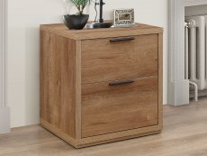 Birlea Birlea Stockwell Rustic Oak 2 Drawer Small Bedside Cabinet (Flat Packed)