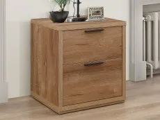 Birlea Furniture & Beds Birlea Stockwell Rustic Oak 2 Drawer Small Bedside Table