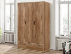 Birlea Birlea Stockwell Rustic Oak 3 Door 2 Drawer Triple Wardrobe (Flat Packed)