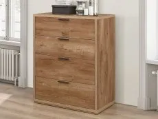 Birlea Birlea Stockwell Rustic Oak 4 Drawer Chest of Drawers