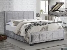 Birlea Birlea Hannover Steel Crushed Velvet Glitz Fabric Ottoman Bed Frame