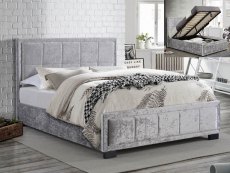 Birlea Hannover 5ft King Size Steel Crushed Velvet Glitz Upholstered Fabric Ottoman Bed Frame