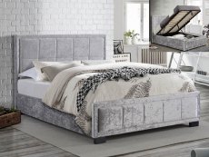 Birlea Birlea Hannover 5ft King Size Steel Crushed Velvet Glitz Upholstered Fabric Ottoman Bed Frame