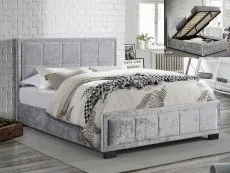 Birlea Furniture & Beds Birlea Hannover 5ft King Size Steel Crushed Velvet Glitz Fabric Ottoman Bed Frame
