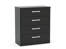 Birlea Birlea Lynx Black High Gloss 4 Drawer Chest of Drawers