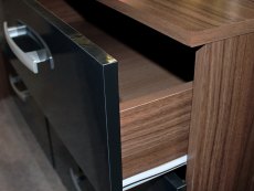 Birlea Birlea Lynx Black High Gloss and Walnut 4 Drawer Chest of Drawers (Flat Packed)