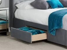 Birlea Furniture & Beds Birlea Marlow 5ft King Size Grey Fabric 2 Drawer Bed Frame