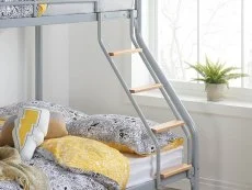 Birlea Furniture & Beds Birlea Nexus 3ft plus 4ft6 Silver Metal Triple Bunk Bed Frame