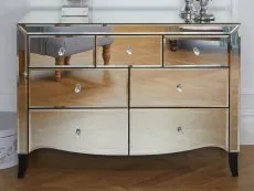 Birlea Palermo 3 Over 4 Drawer Mirrored Chest of Drawers (Assembled)