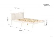 Birlea Furniture & Beds Birlea Rio 4ft6 Double Whitewash Wooden Bed Frame