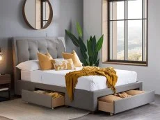 Birlea Birlea Shelby Grey Fabric 3 Drawer Storage Bed Frame