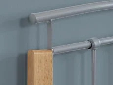 Birlea Birlea Tetras Silver and Beech Metal Bed Frame