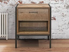 Birlea Birlea Urban Rustic 1 Drawer Small Bedside Cabinet (Flat Packed)