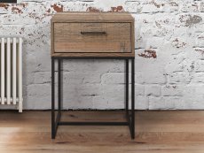 Birlea Birlea Urban Rustic 1 Drawer Small Narrow Bedside Cabinet (Flat Packed)