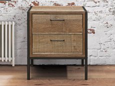 Birlea Urban Rustic 2 Drawer Small Bedside Cabinet (Flat Packed)