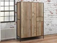 Birlea Furniture & Beds Birlea Urban Rustic 4 Door 1 Drawer Large Wardrobe