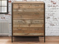Birlea Urban Rustic 4 Drawer Chest of Drawers (Flat Packed)
