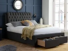 Birlea Birlea Valentino Charcoal Fabric 2 Drawer Storage Bed Frame