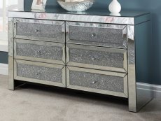 Birlea Birlea Vienna 6 Drawer Crushed Diamond Mirrored Chest of Drawers (Assembled)