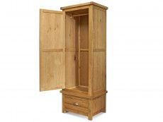 Birlea Woburn 1 Door 1 Drawer Oak Wooden Single Wardrobe (Flat Packed)