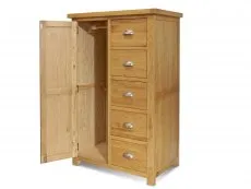 Birlea Birlea Woburn 1 Door 5 Drawer Oak Wooden Single Wardrobe