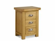 Birlea Furniture & Beds Birlea Woburn 3 Drawer Oak Wooden Small Bedside Table (Assembled)