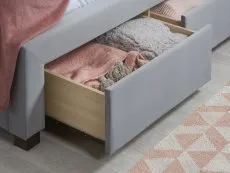 Birlea Birlea Woodbury Grey Fabric 4 Drawer Storage Bed Frame
