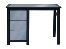 Core Ayr Carbon Grey Single Pedestal Mirrored 3 Drawer Dressing Table (Flat Packed)