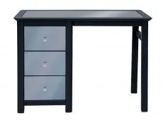 Core Products Core Ayr Carbon Grey Single Pedestal Mirrored 3 Drawer Dressing Table