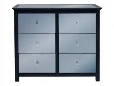 Core Products Core Ayr Carbon Grey 3+3 Drawer Mirrored Wide Chest of Drawers