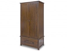 Core Products Core Boston 2 Door 1 Drawer Dark Antique Pine Wooden Double Wardrobe (Flat Packed)