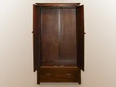 Core Core Boston 2 Door 1 Drawer Dark Antique Pine Wooden Double Wardrobe