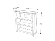 Core Boston Dark Lacquered Low Bookcase