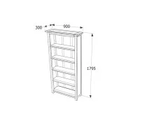Core Core Boston Dark Antique Pine Wooden Tall Bookcase