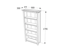 Core Core Boston Dark Antique Pine Wooden Tall Bookcase