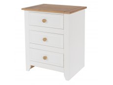 Core Capri  White 3 Drawer Bedside Cabinet (Flat Packed)