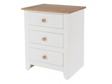 Core Products Core Capri White 3 Drawer Bedside Cabinet (Flat Packed)