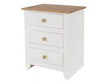 Core Products Core Capri White 3 Drawer Bedside Table