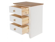 Core Products Core Capri  White 3 Drawer Bedside Cabinet (Flat Packed)
