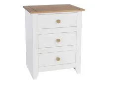 Core Core Capri White 3 Drawer Bedside Table