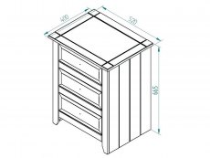 Core Products Core Capri White 3 Drawer Bedside Cabinet (Flat Packed)