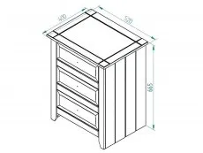 Core Core Capri White 3 Drawer Bedside Table